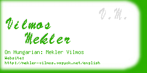 vilmos mekler business card